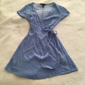 Baby blue polka dot dress